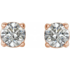 Round 4-Prong Lightweight Stud Earrings