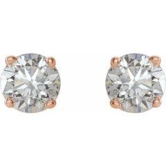 Round 4-Prong Lightweight Stud Earrings