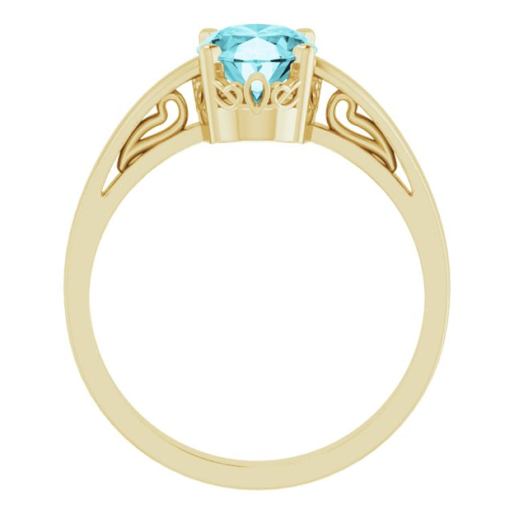 Scroll Setting® Solitaire Ring