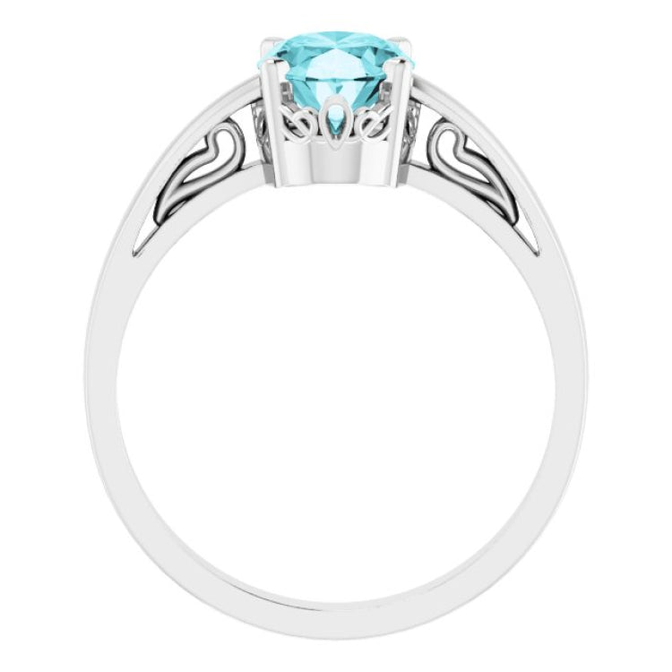 Scroll Setting® Solitaire Ring