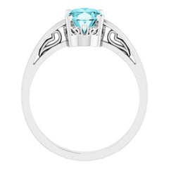 Scroll Setting® Solitaire Ring