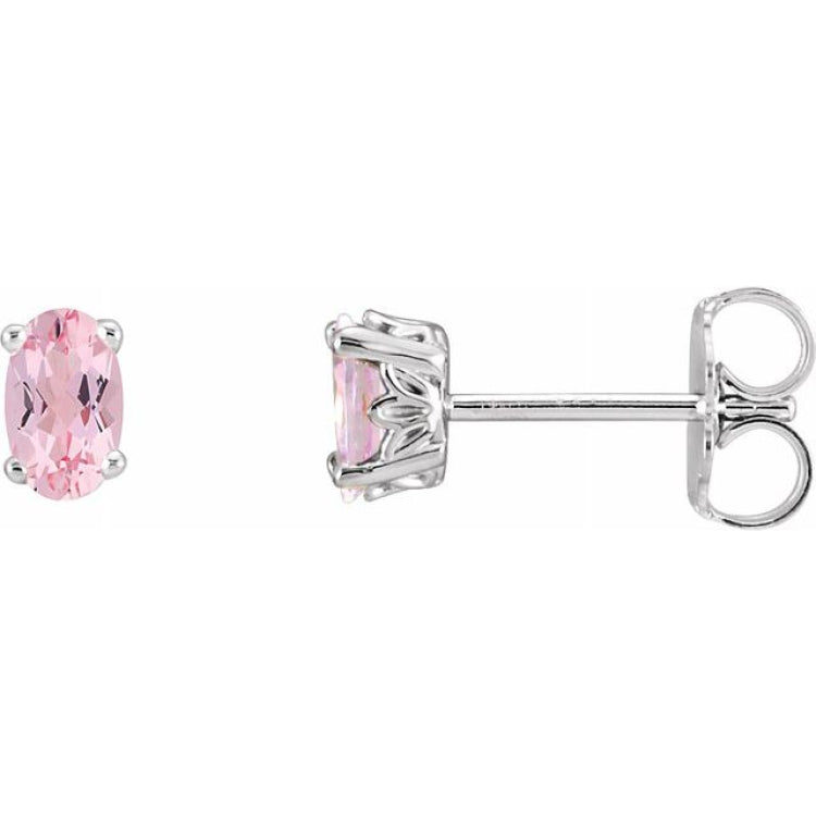 Oval 4-Prong Scroll Setting® Stud Earrings