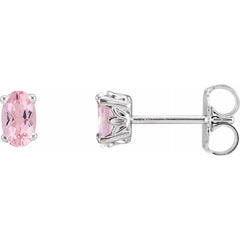 Oval 4-Prong Scroll Setting® Stud Earrings