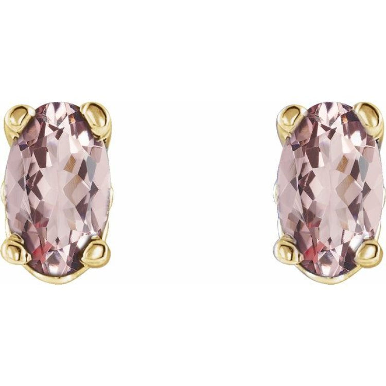 Oval 4-Prong Scroll Setting® Stud Earrings