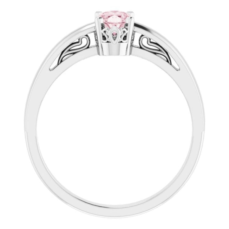 Scroll Setting® Solitaire Ring