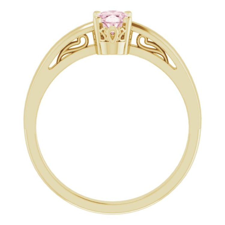 Scroll Setting® Solitaire Ring