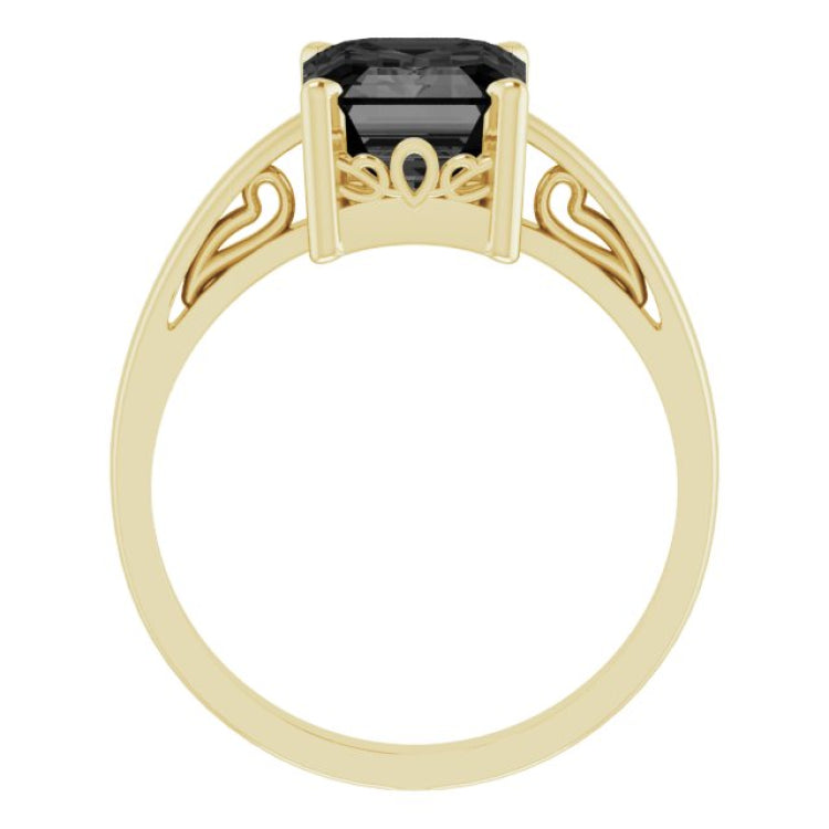 Scroll Setting® Solitaire Ring