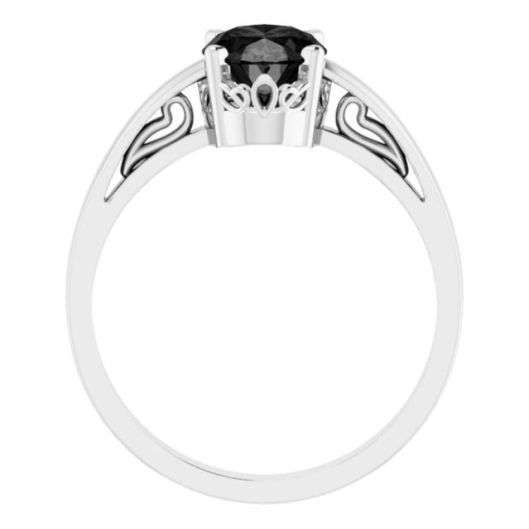 Scroll Setting® Solitaire Ring