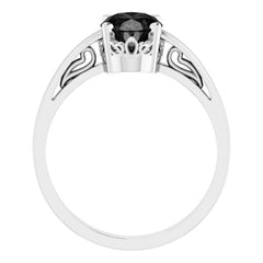 Scroll Setting® Solitaire Ring