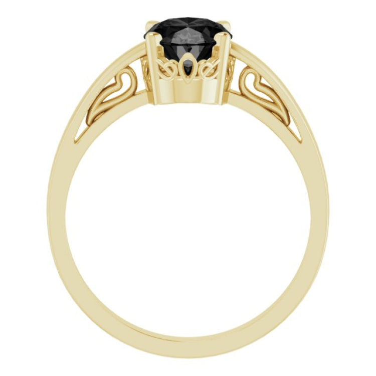 Scroll Setting® Solitaire Ring