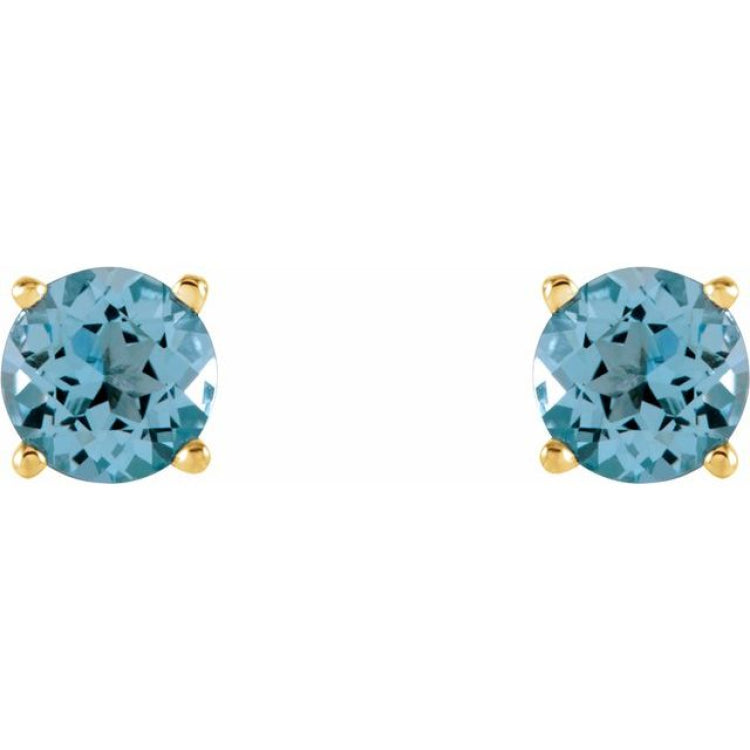 Round 4-Prong Lightweight Stud Earrings