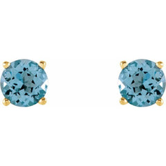 Round 4-Prong Lightweight Stud Earrings