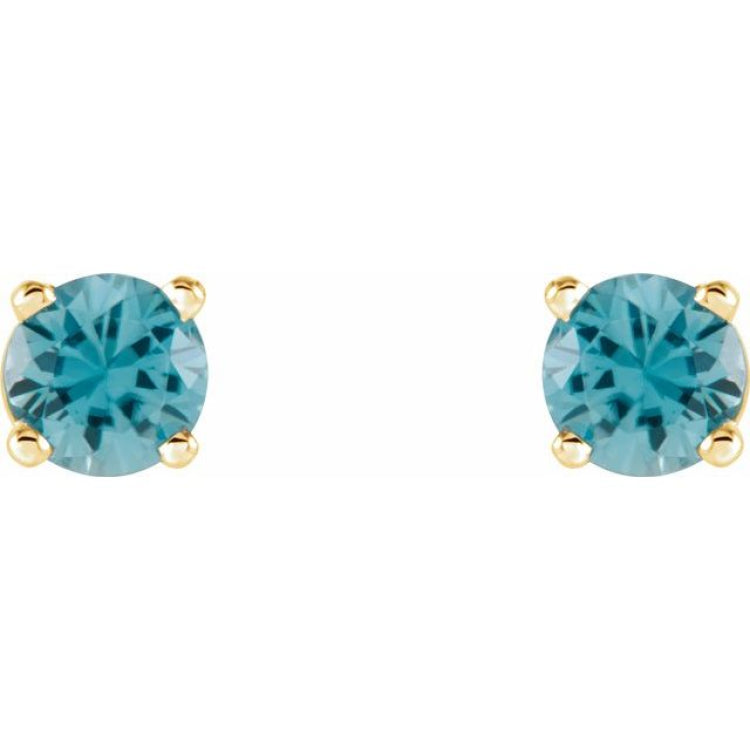 Round 4-Prong Lightweight Stud Earrings