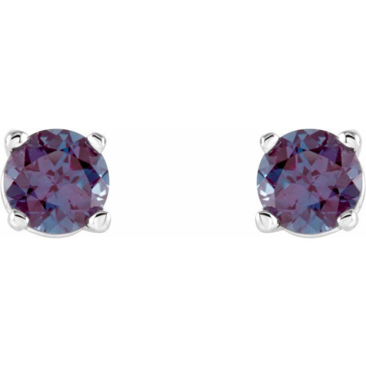 Round 4-Prong Lightweight Stud Earrings