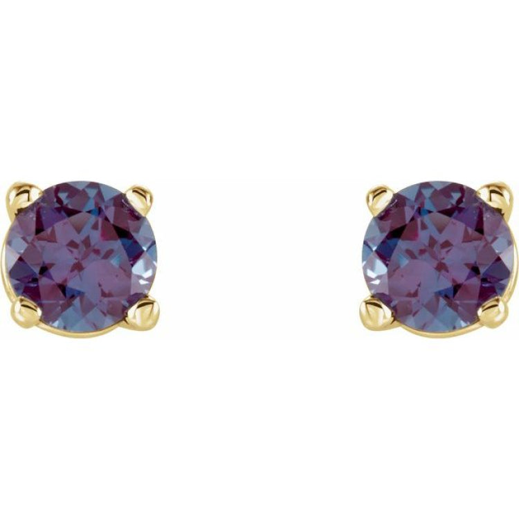Round 4-Prong Lightweight Stud Earrings