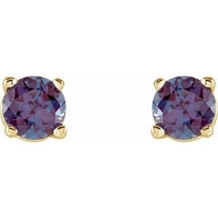Round 4-Prong Lightweight Stud Earrings