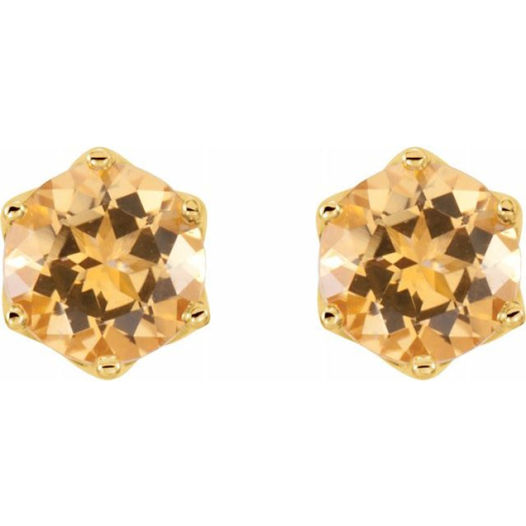 Round 6-Prong Crown Stud Earrings