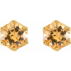 Round 6-Prong Crown Stud Earrings