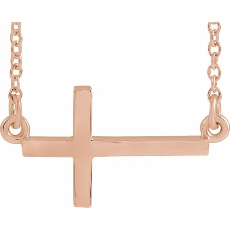 Sideways Cross Necklace