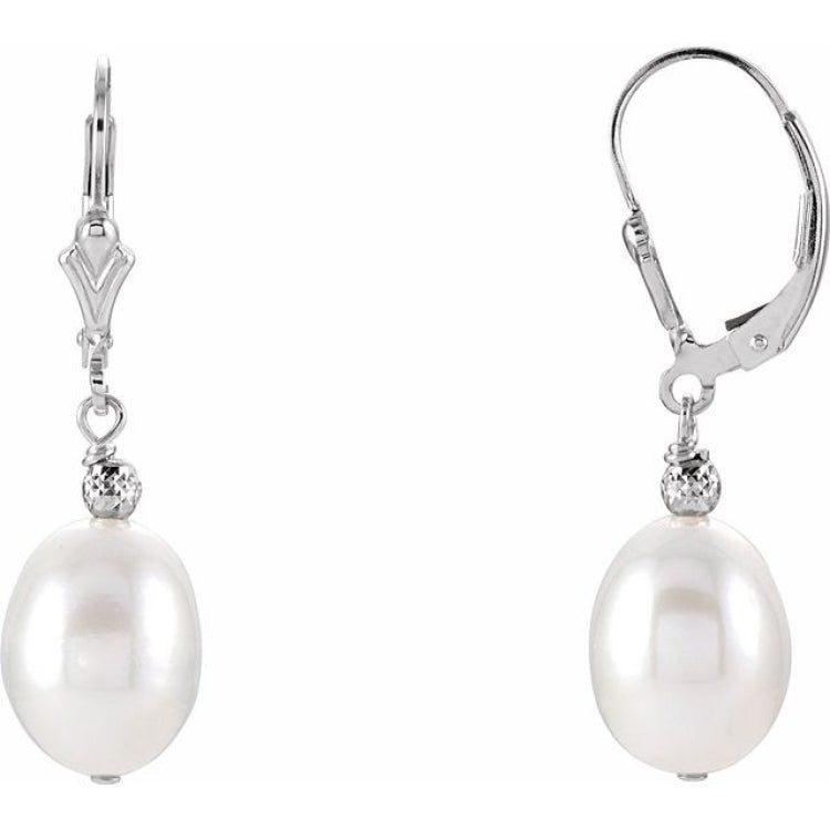 Lever Back Pearl Earrings