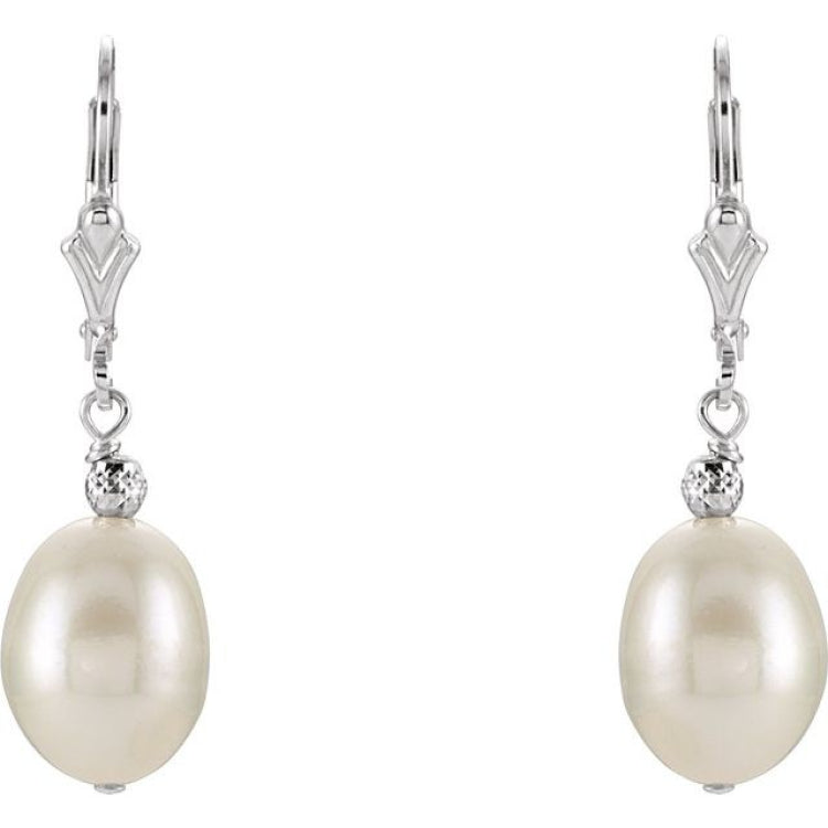 Lever Back Pearl Earrings