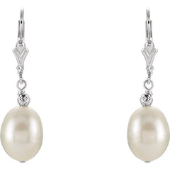 Lever Back Pearl Earrings