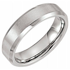 Tungsten Beveled Edge Band