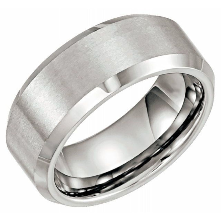 Tungsten Beveled Edge Band