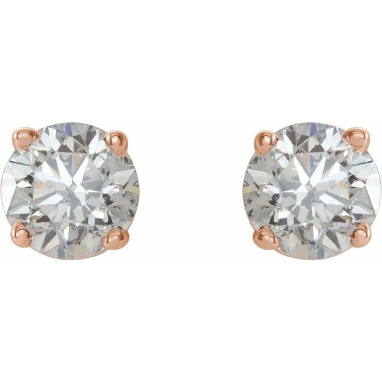 Round 4-Prong Lightweight Stud Earrings