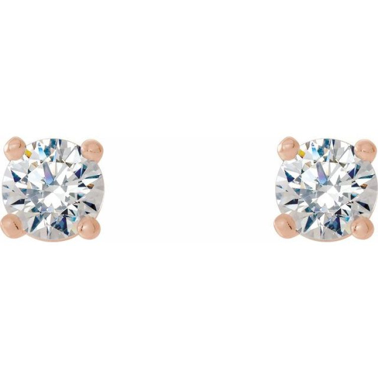 Round 4-Prong Stud Earrings