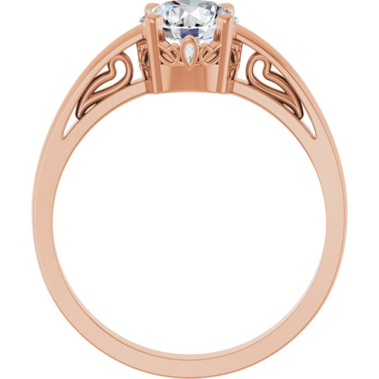 Solitaire Scroll Setting® Ring