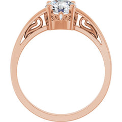 Solitaire Scroll Setting® Ring