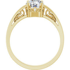 Solitaire Scroll Setting® Ring