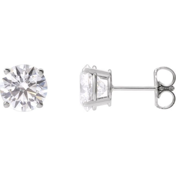 Round 4-Prong Lightweight Stud Earrings