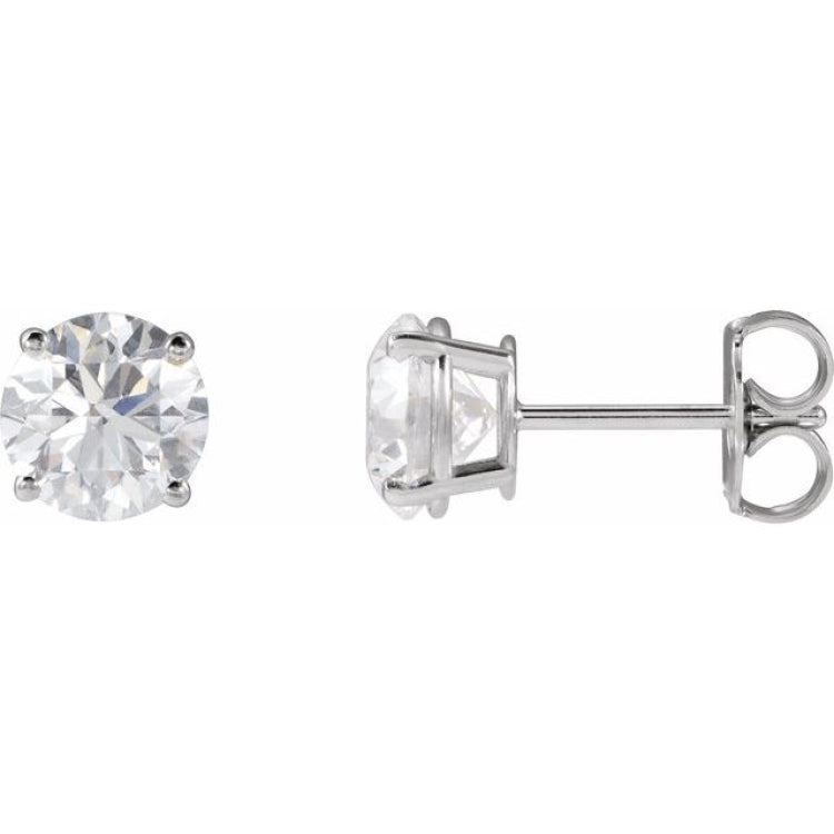 Round 4-Prong Lightweight Stud Earrings